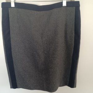 J. Crew Factory Wool Blend Pencil Skirt Gray Navy Blue B0381 SZ 8